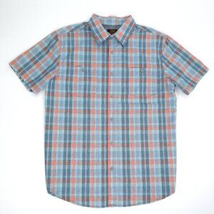 Lee Men’s Checkered Button Down Shirt in Blue & Salmon  Size Large